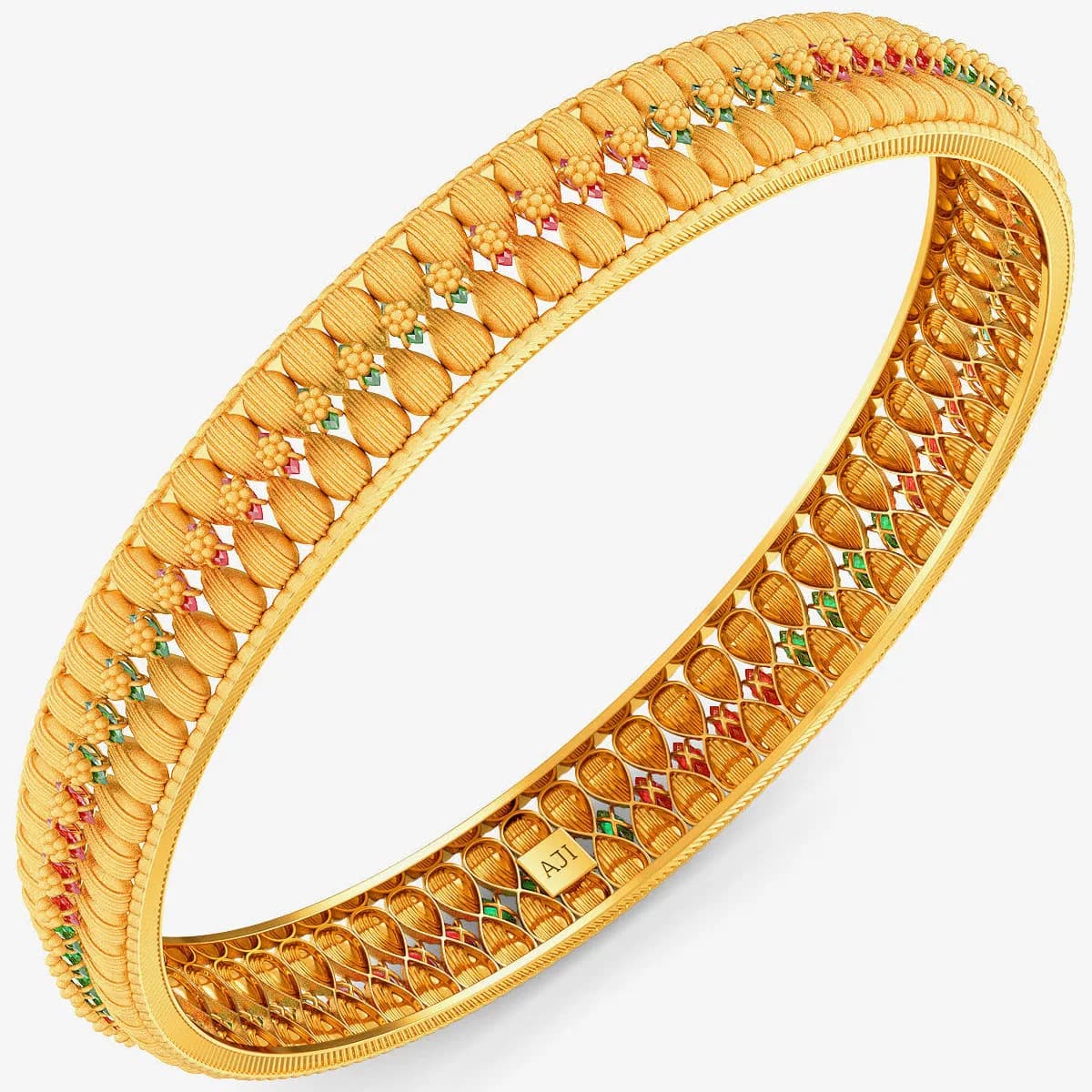 Elegant Fleur Silver Bangle